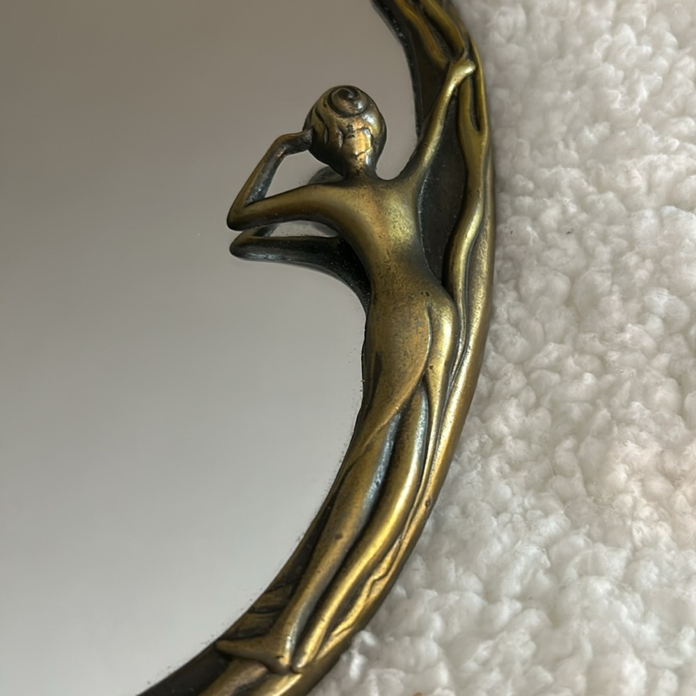 Vintage Art Nouveau Easel “Lady By The Lake” Table Mirror - Picture 12 of 15